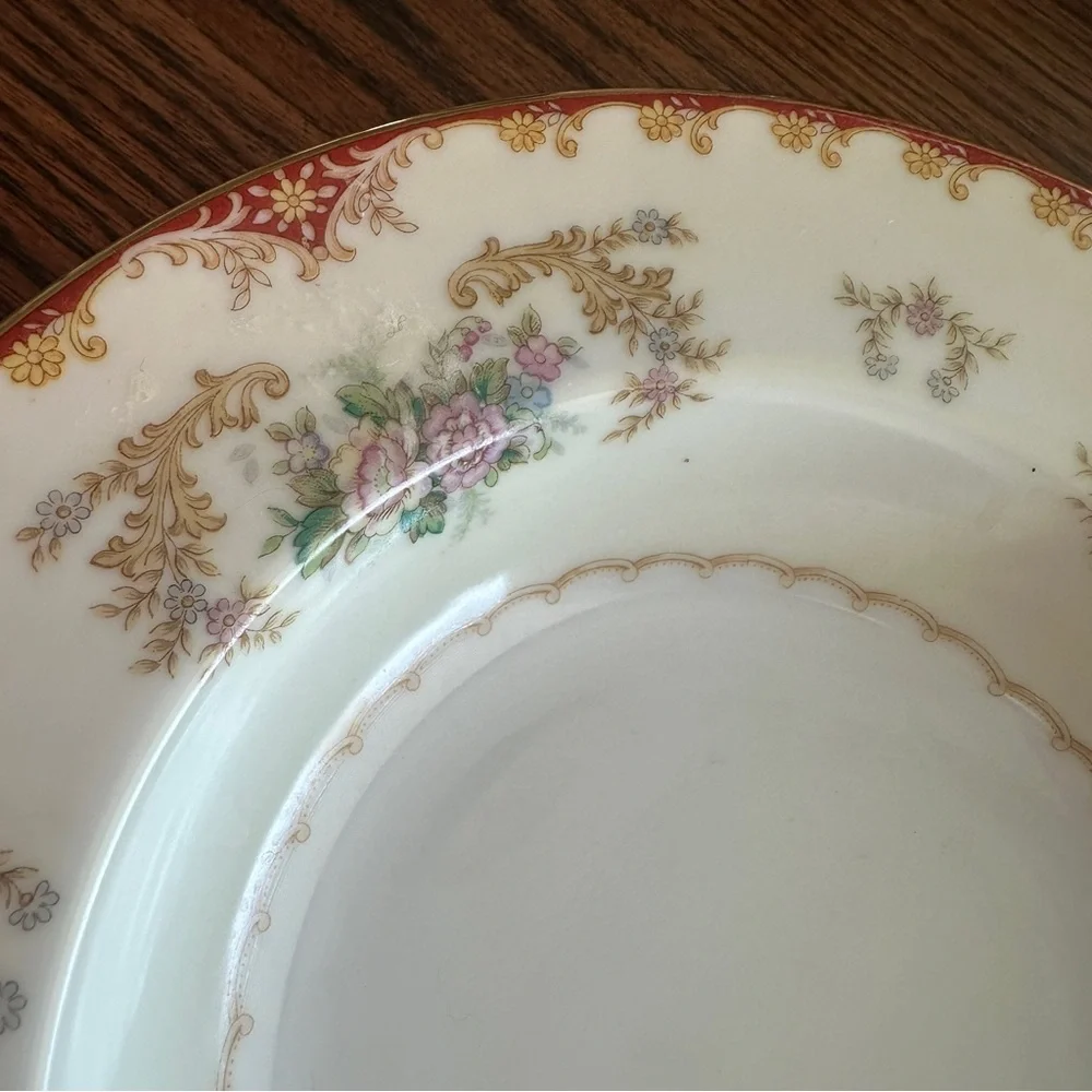 Noritake China Cardinal Rose 8 1/4” Rim Soup Bowl Occupied Japan Vintage